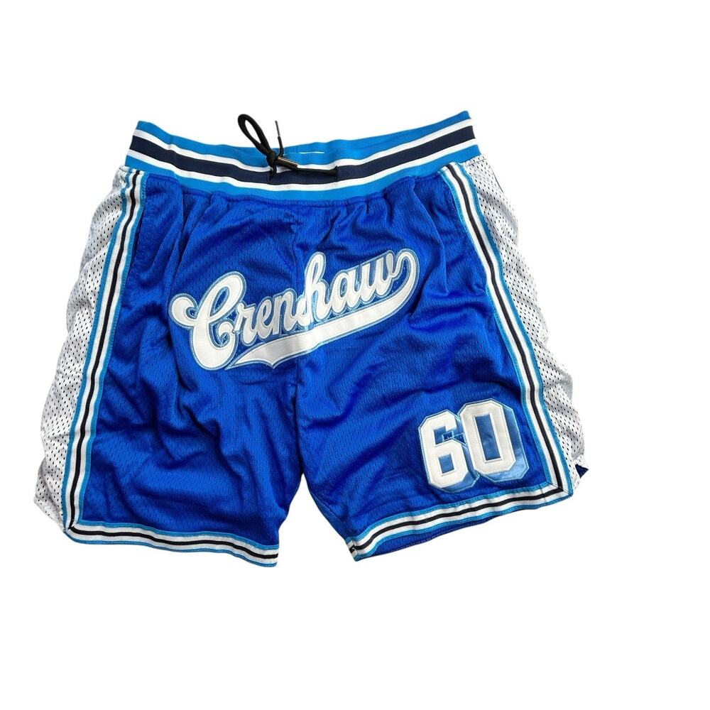 Headgear Classics Crenshaw Alt Basketball Shorts Men’s L Blue/White Mesh Satin